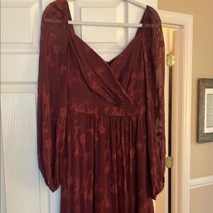 Elegant Burgundy Dress
